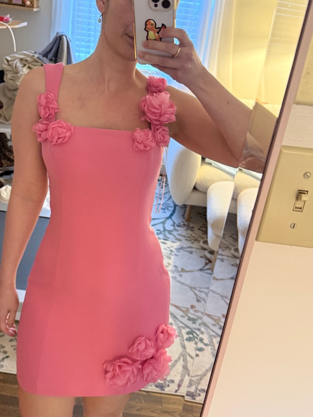 Elliatt Pink Floral Appliqué Mini Dress - Picture 7 of 7